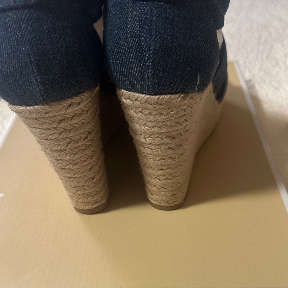 Michael Kors Blue Jean Wedge Sandals - Picture 7 of 16